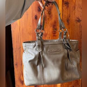 Y2K Coach Gray Leather Tote Bag